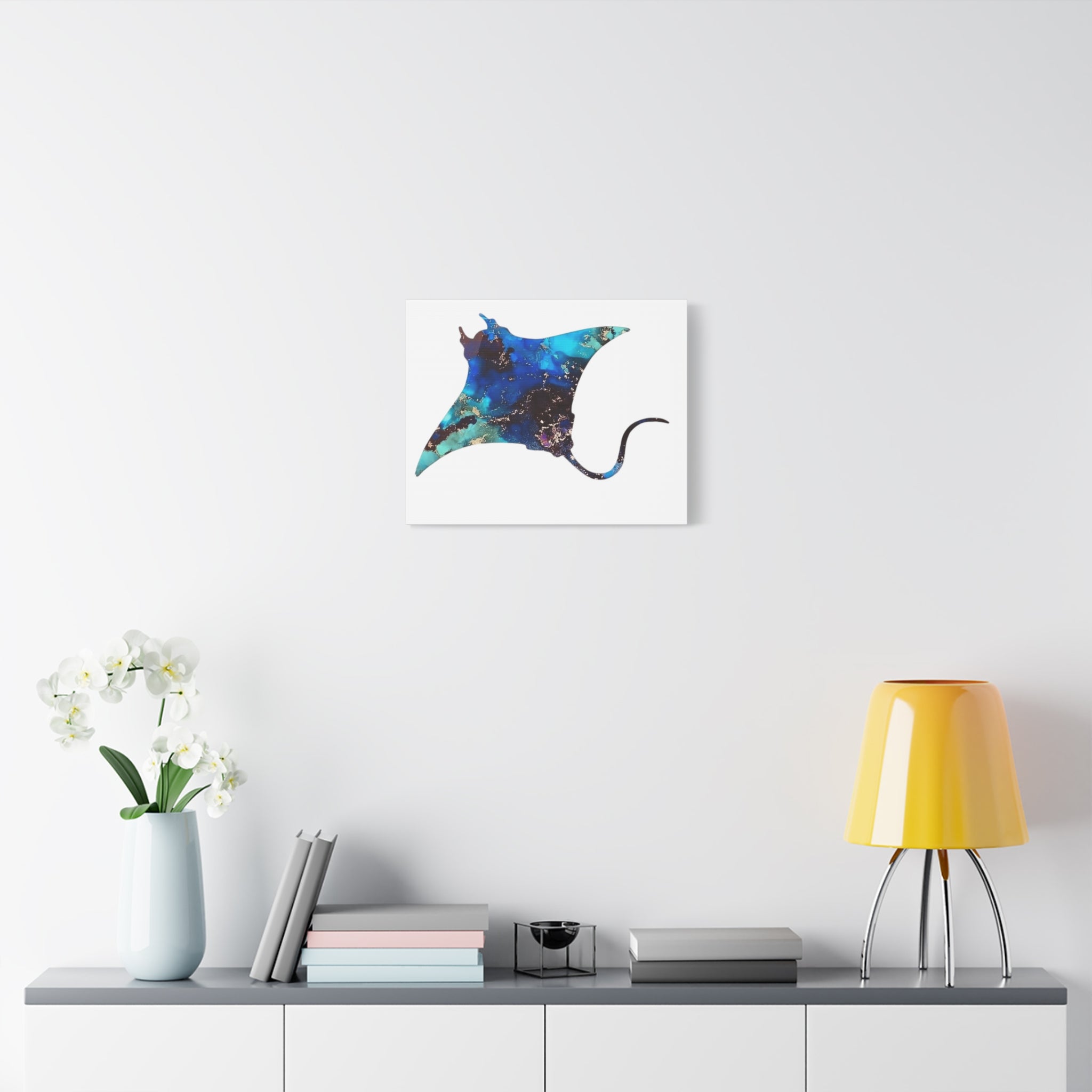 Giant Manta in Blue, Matte Canvas, Stretched, 1.25"