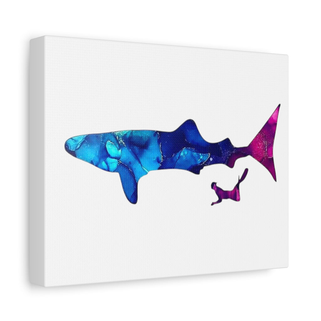 Whale and Diver,  Matte Canvas, Stretched, 1.25"