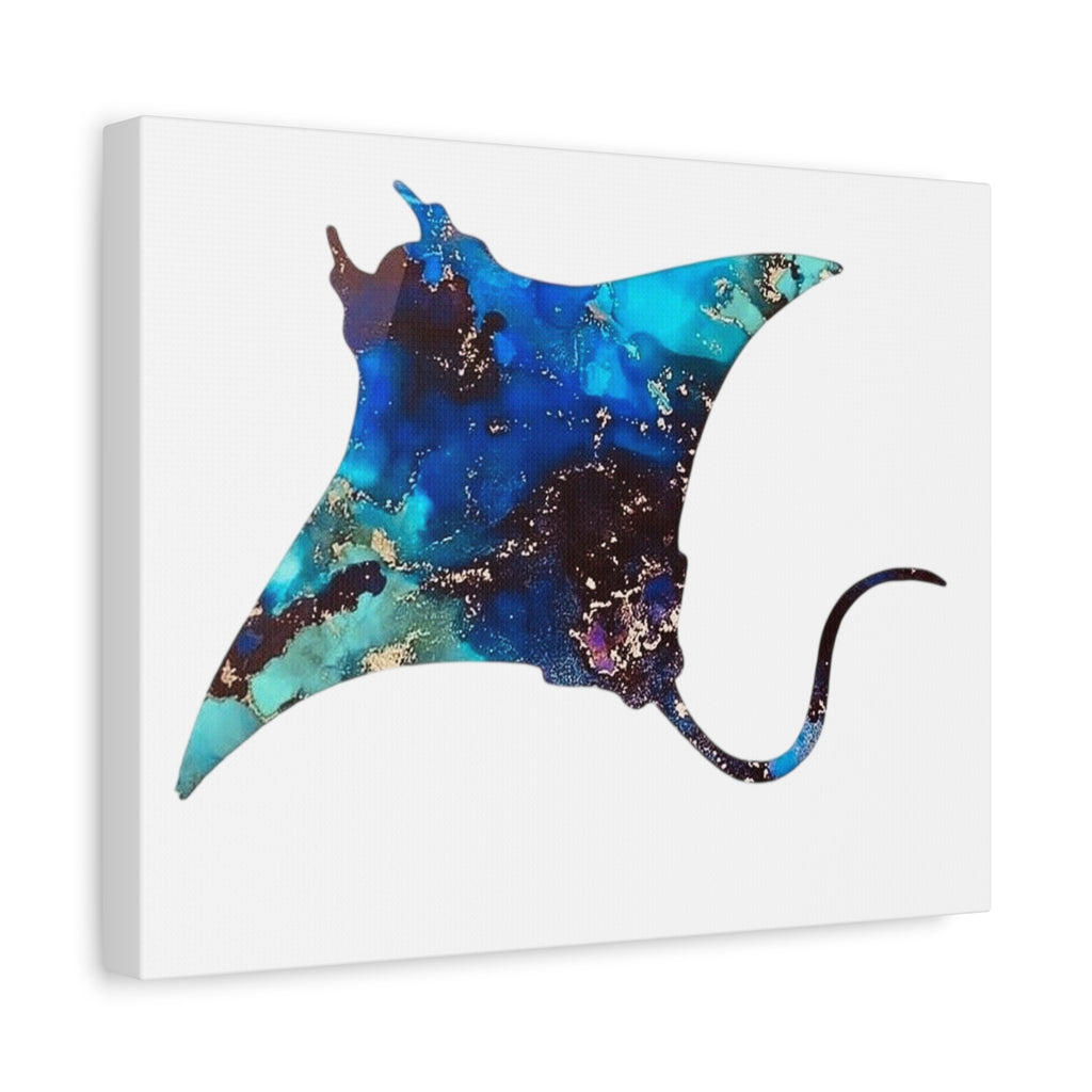 Giant Manta in Blue, Matte Canvas, Stretched, 1.25"