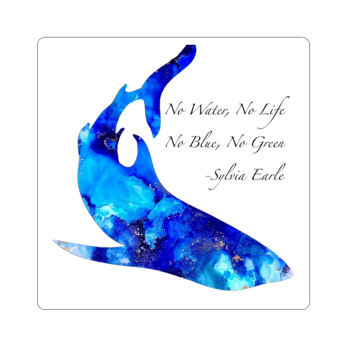 Shark Conservation Crewneck Sweatshirt — "No Water No Life, No Blue No Green" Graphic