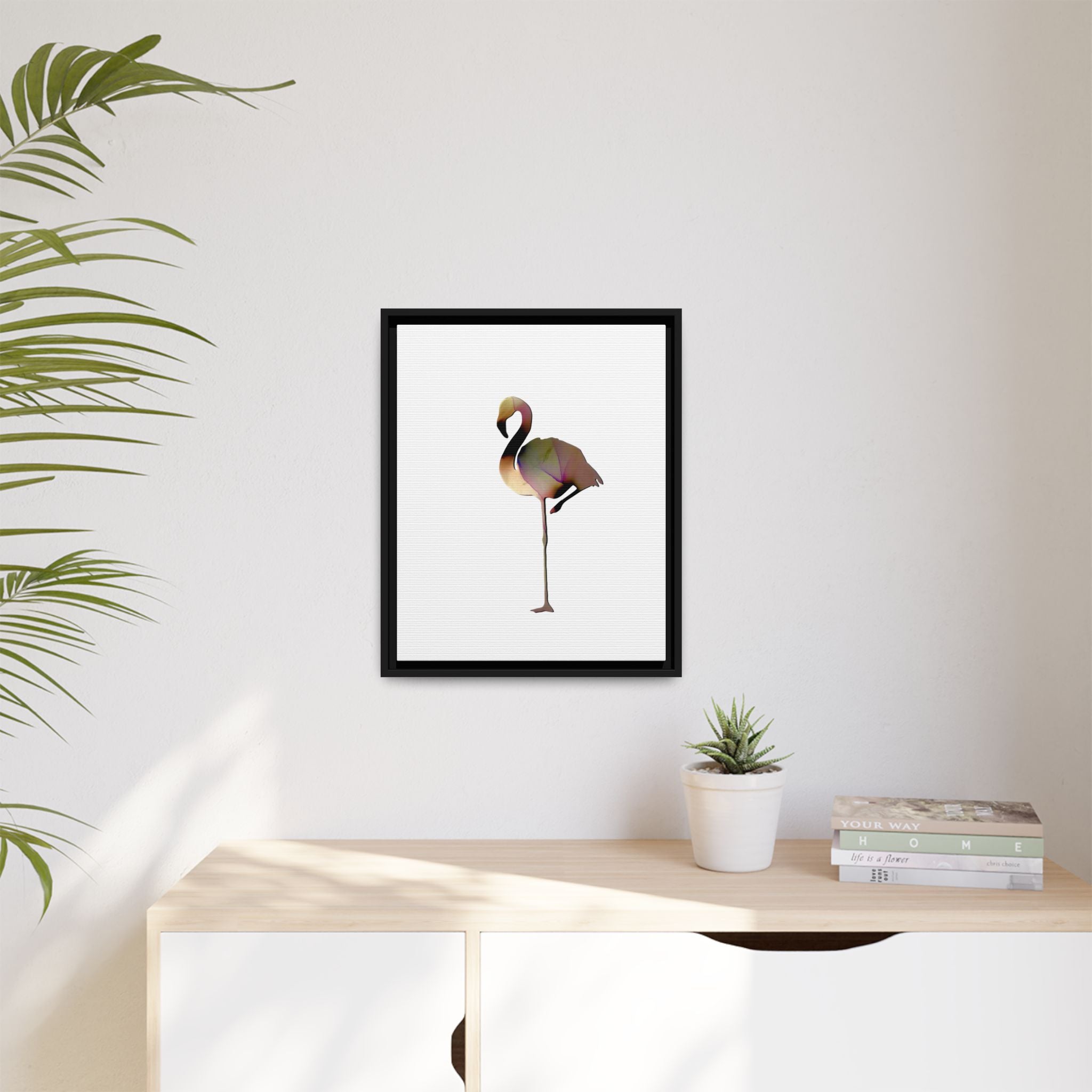 Flamingo 1, Matte Canvas, Framed (Multi-color)