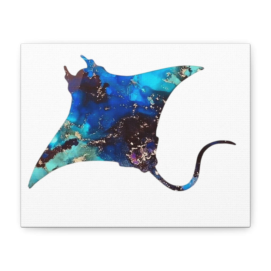Giant Manta in Blue, Matte Canvas, Stretched, 1.25"