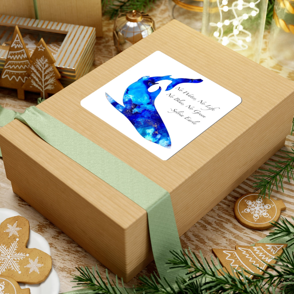 Ocean Shark Sticker — "No Water, No Life / No Blue, No Green" Sylvia Earle Kiss-Cut