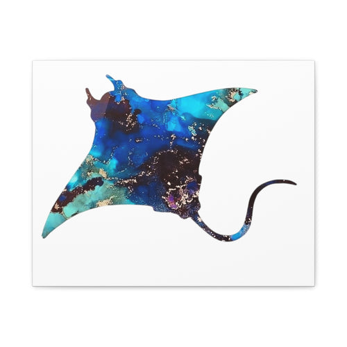 Giant Manta in Blue, Matte Canvas, Stretched, 1.25"