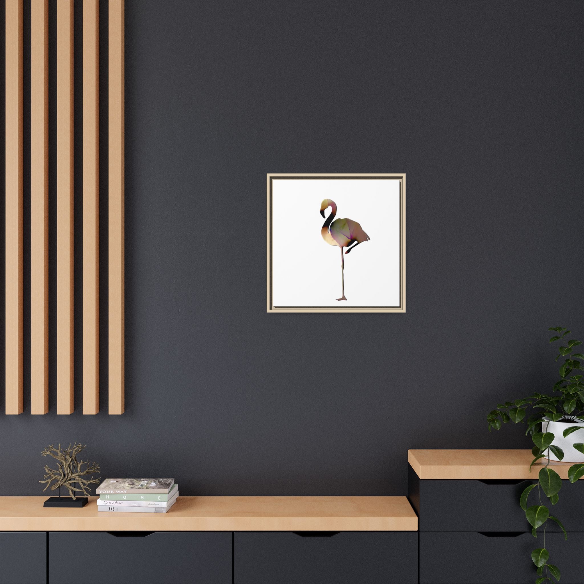 Flamingo 1, Matte Canvas, Framed (Multi-color)