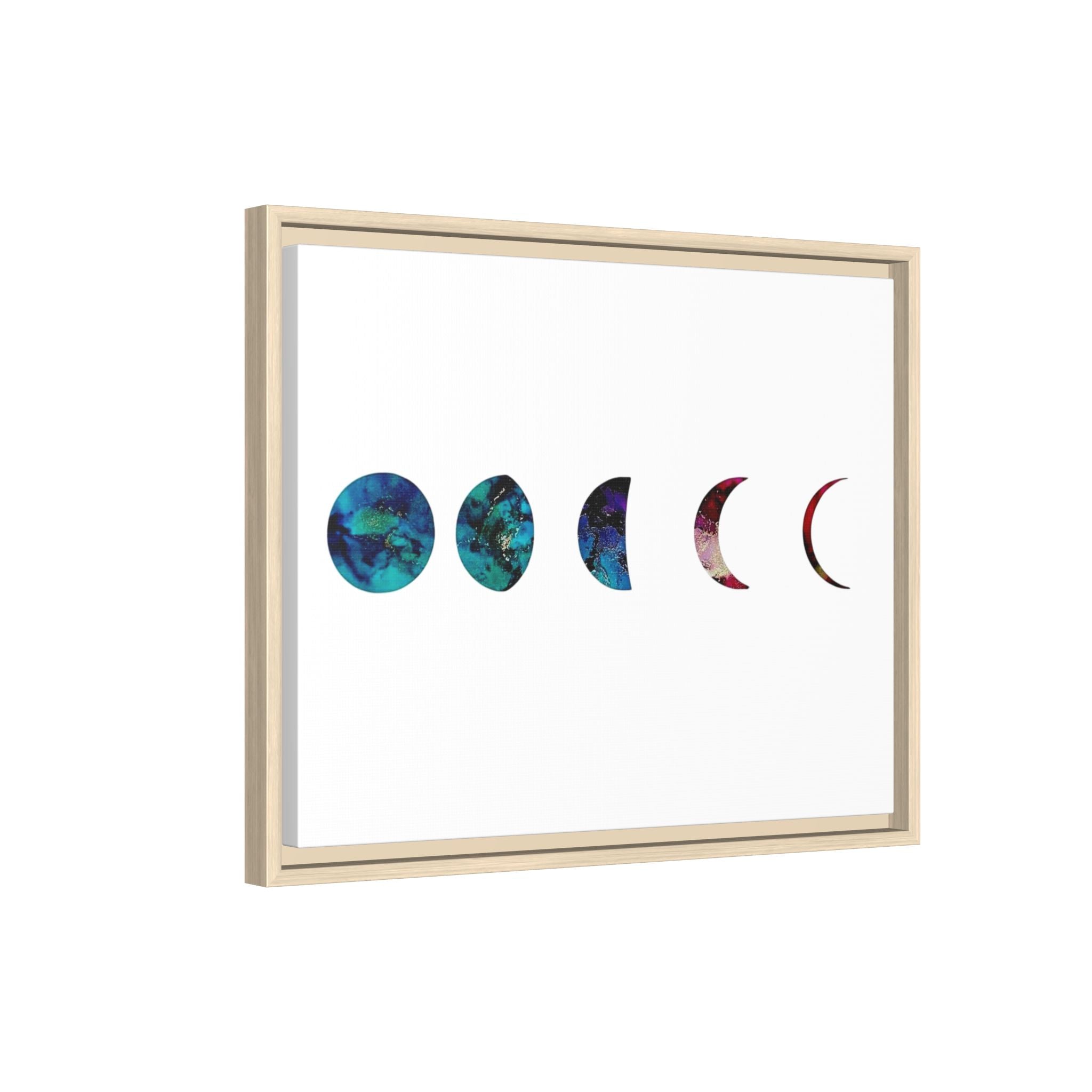 Moon Phases,Matte Canvas, Framed (Multi-color)