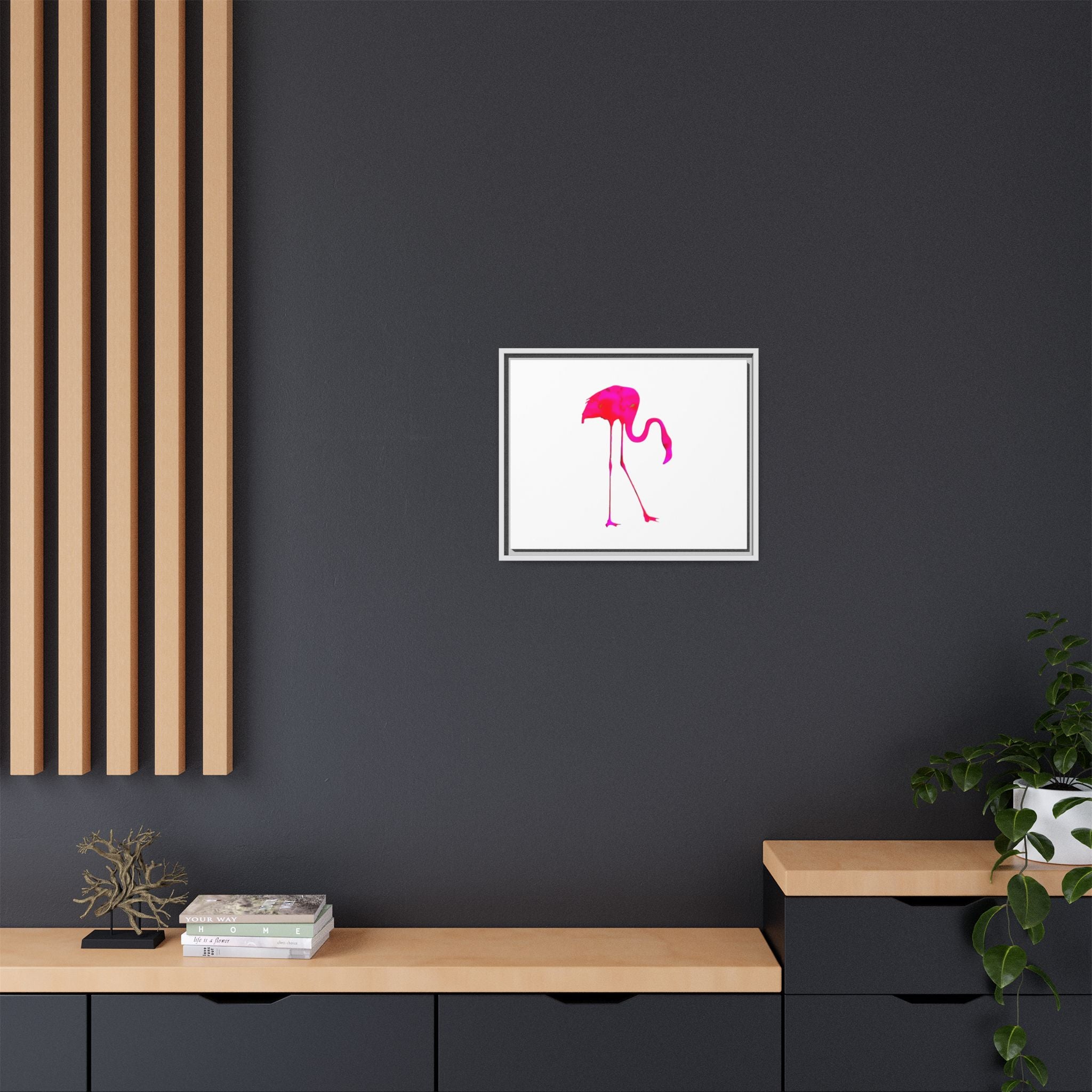 Flamingo 2, Matte Canvas, Framed (Multi-color)