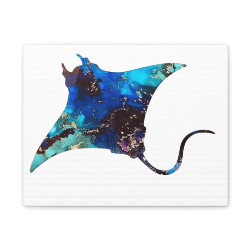 Giant Manta in Blue, Matte Canvas, Stretched, 1.25"