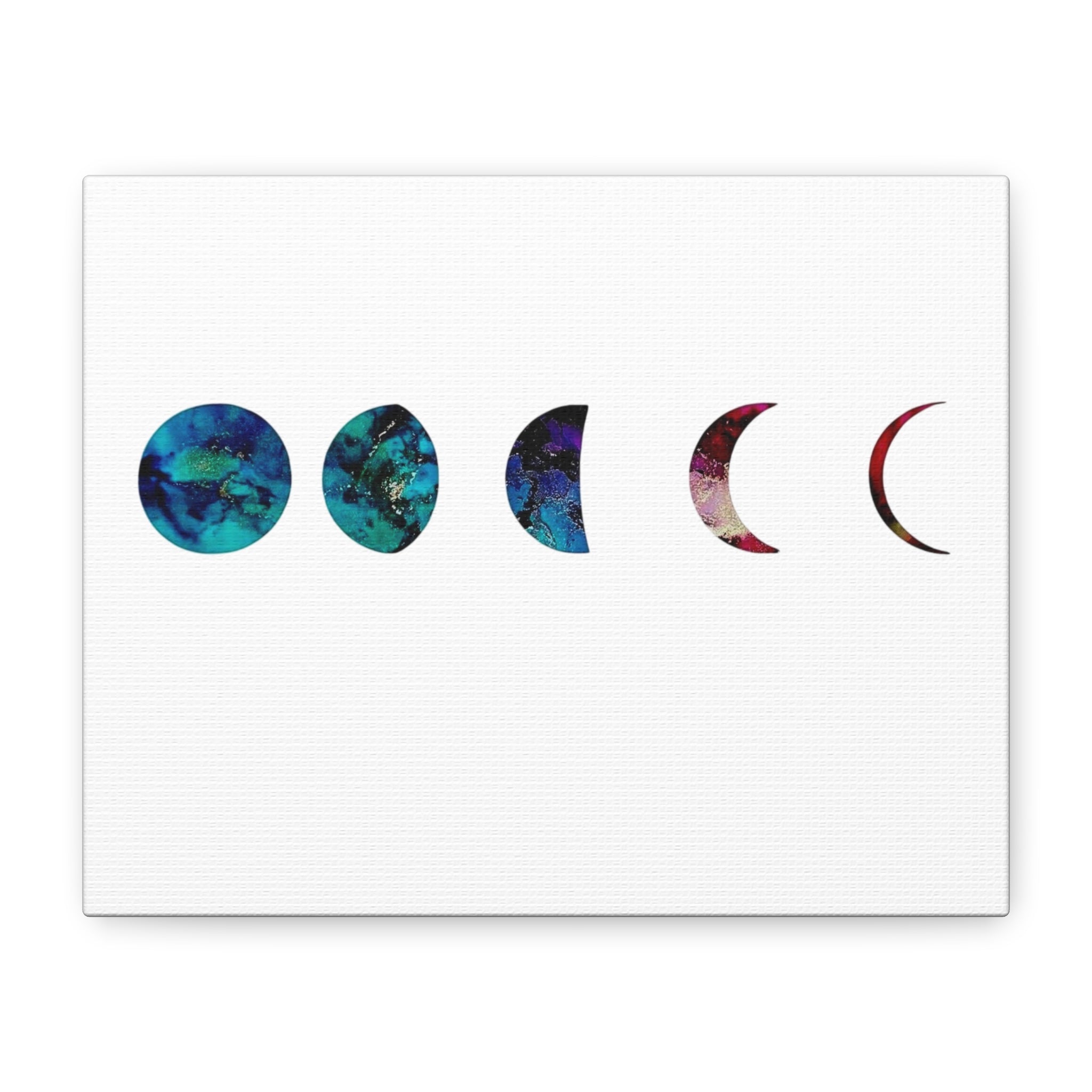 Moon Phases, Colorful, Matte Canvas, Stretched, 1.25"