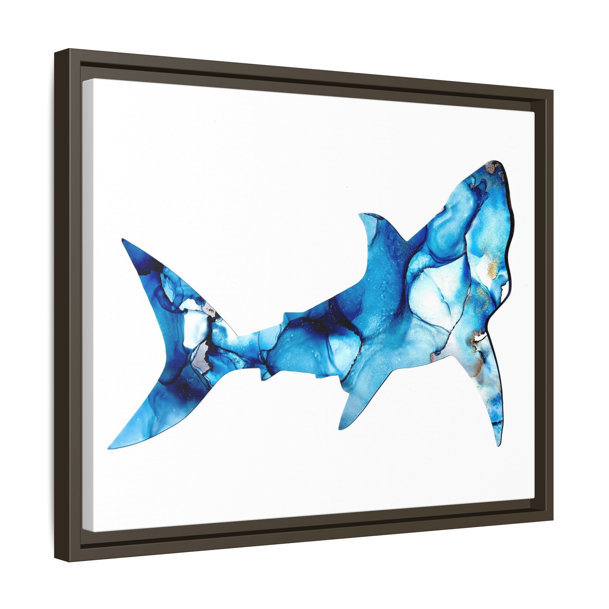 Great White Shark Matte Canvas, Framed (Multi-color)