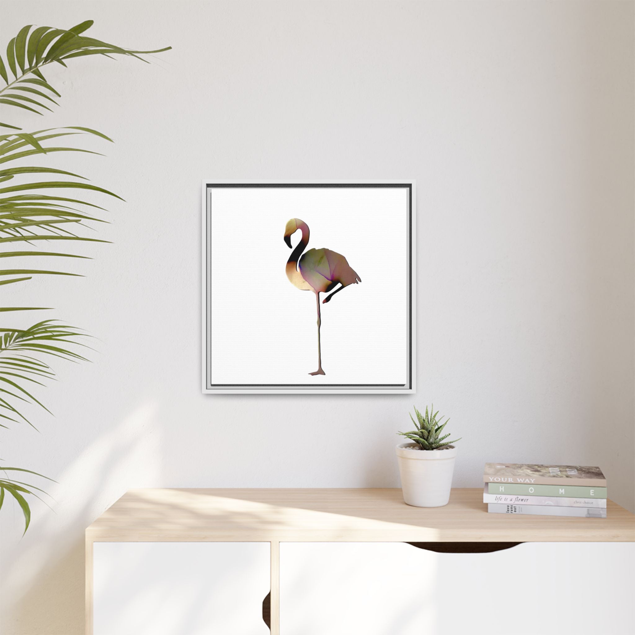 Flamingo 1, Matte Canvas, Framed (Multi-color)
