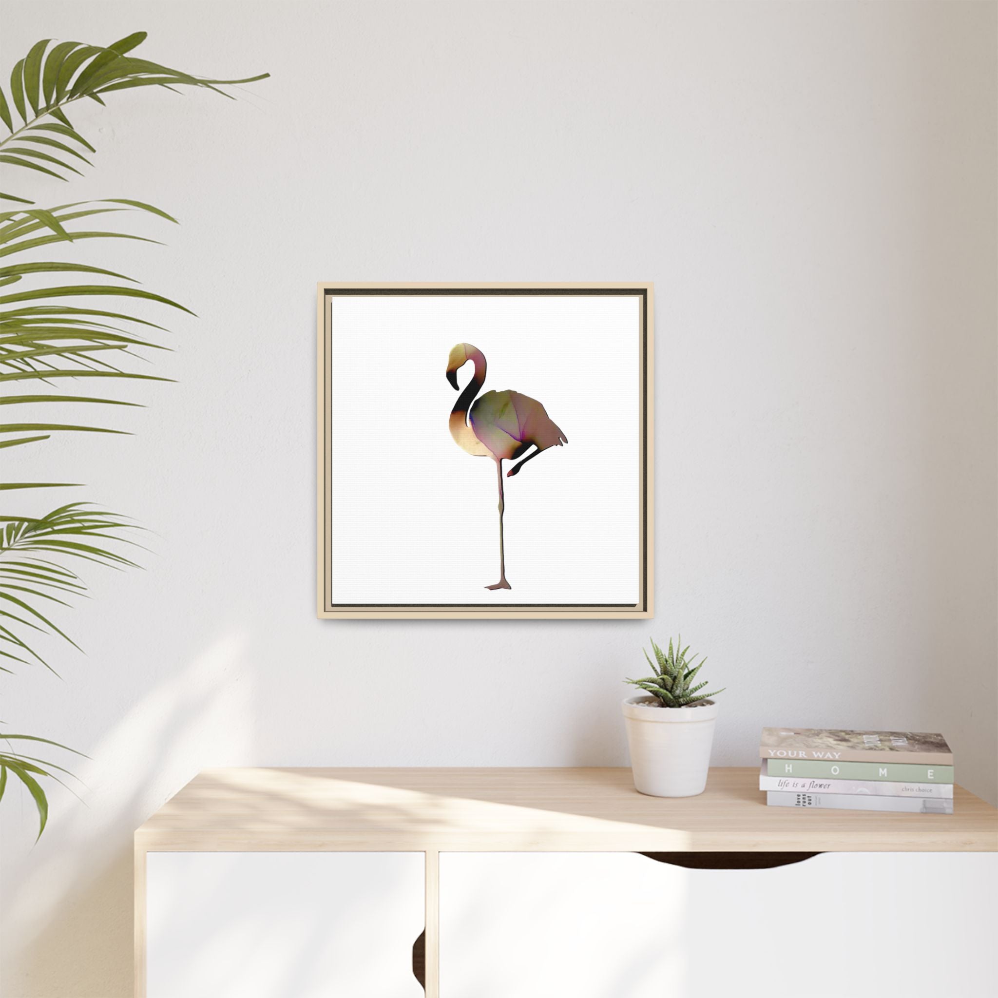 Flamingo 1, Matte Canvas, Framed (Multi-color)