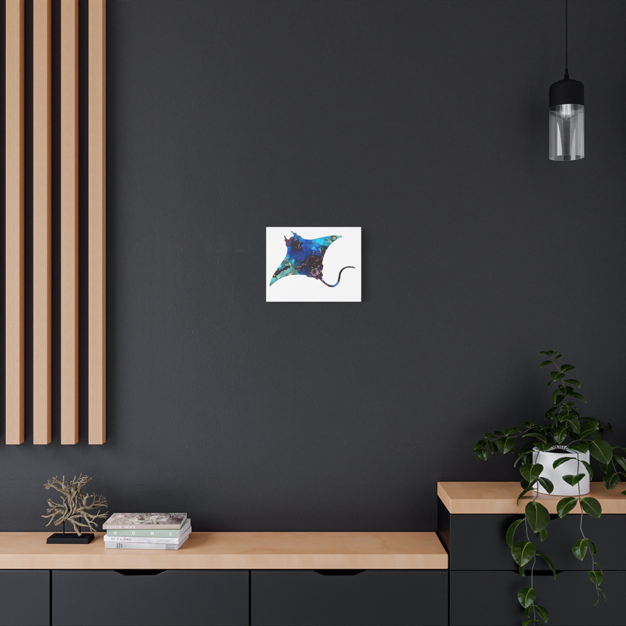 Giant Manta in Blue, Matte Canvas, Stretched, 1.25"