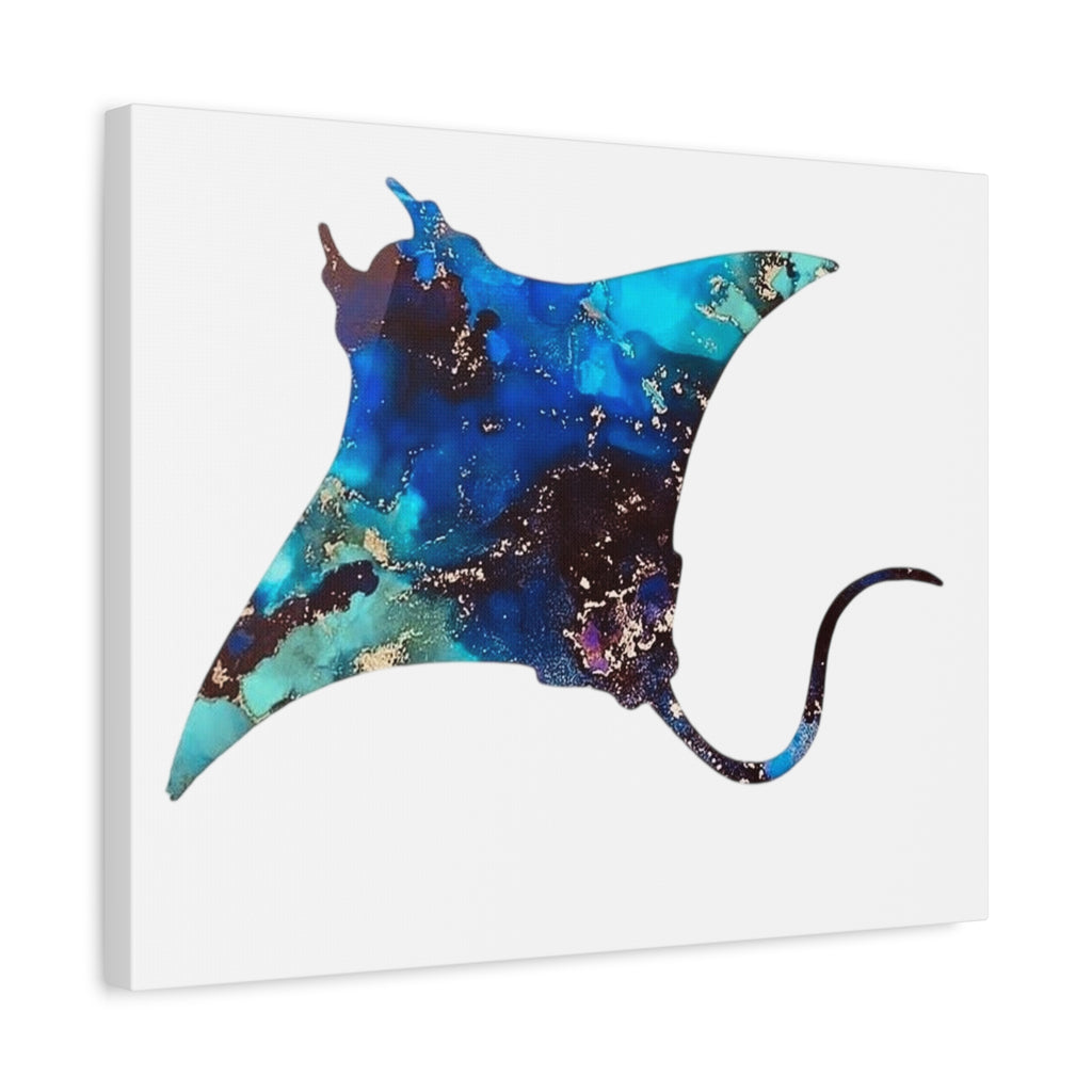 Giant Manta in Blue, Matte Canvas, Stretched, 1.25"