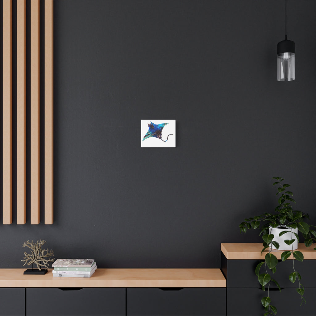 Giant Manta in Blue, Matte Canvas, Stretched, 1.25"