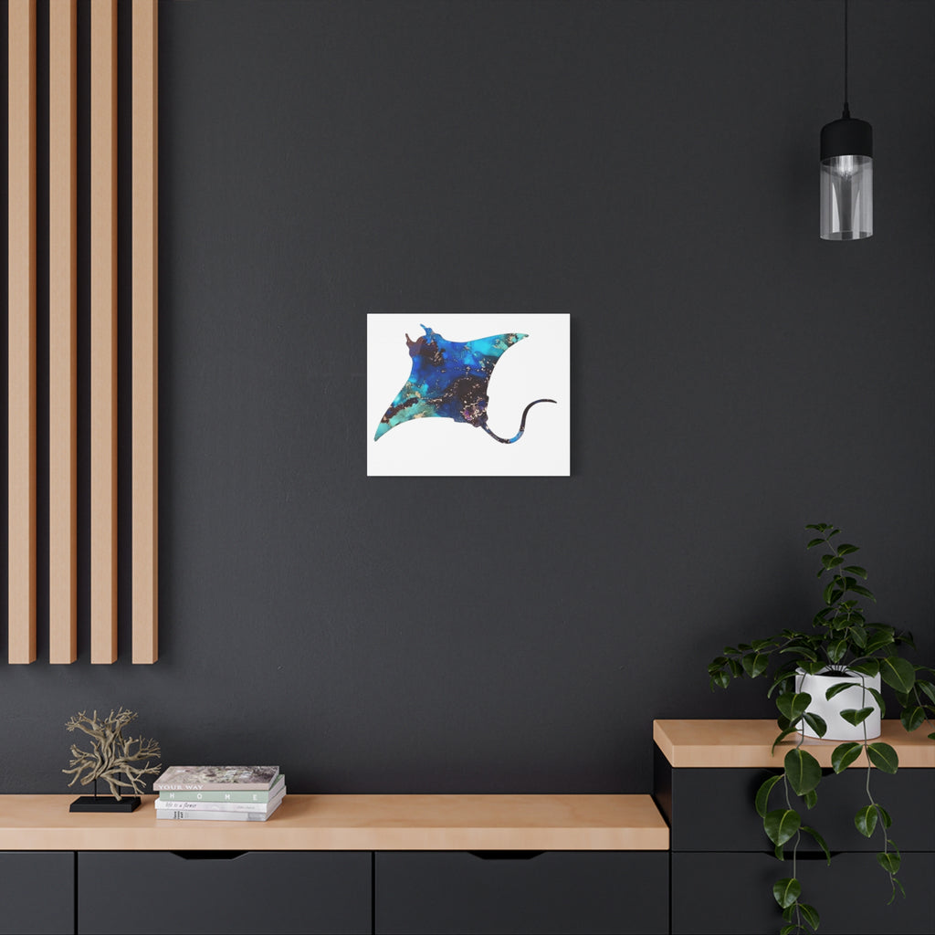Giant Manta in Blue, Matte Canvas, Stretched, 1.25"