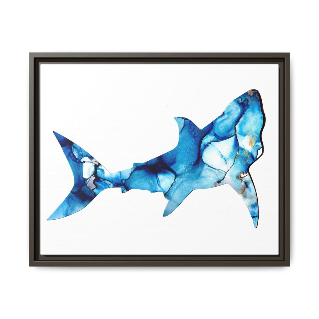 Great White Shark Matte Canvas, Framed (Multi-color)