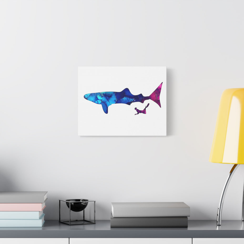 Whale and Diver,  Matte Canvas, Stretched, 1.25"
