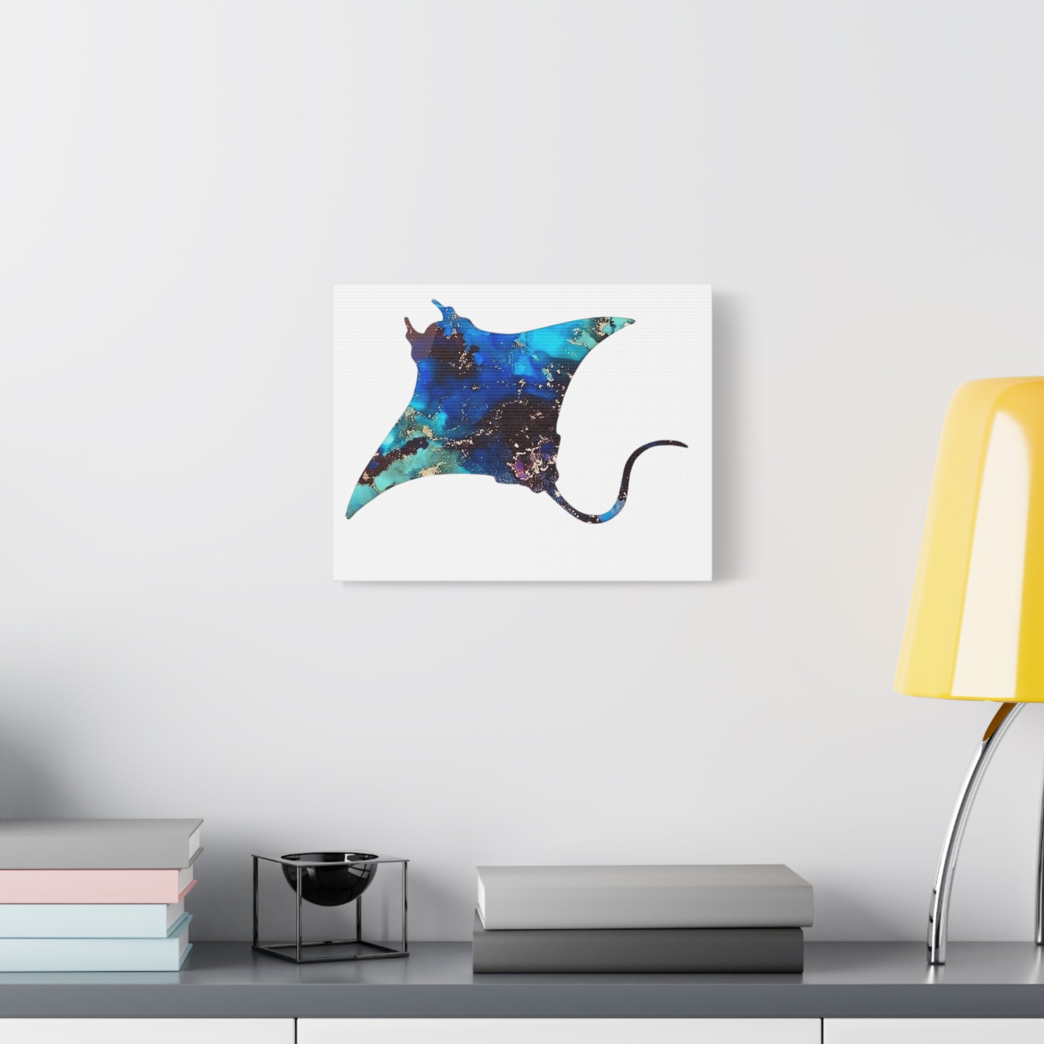 Giant Manta in Blue, Matte Canvas, Stretched, 1.25"